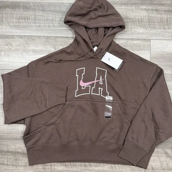 Nike Sportswear Phoenix Fleece Womens Oversized Hoodie HQ3024 LA Brown SMALL NEW - Picture 1 of 10
